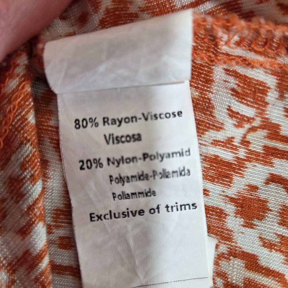 Cupshe Burnt Orange Paisley Twist Front Cutout Midi Dress Womens Size Medium - Picture 6 of 7